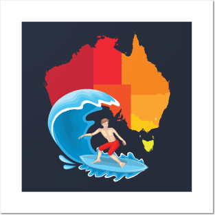 Australia surf board Posters and Art